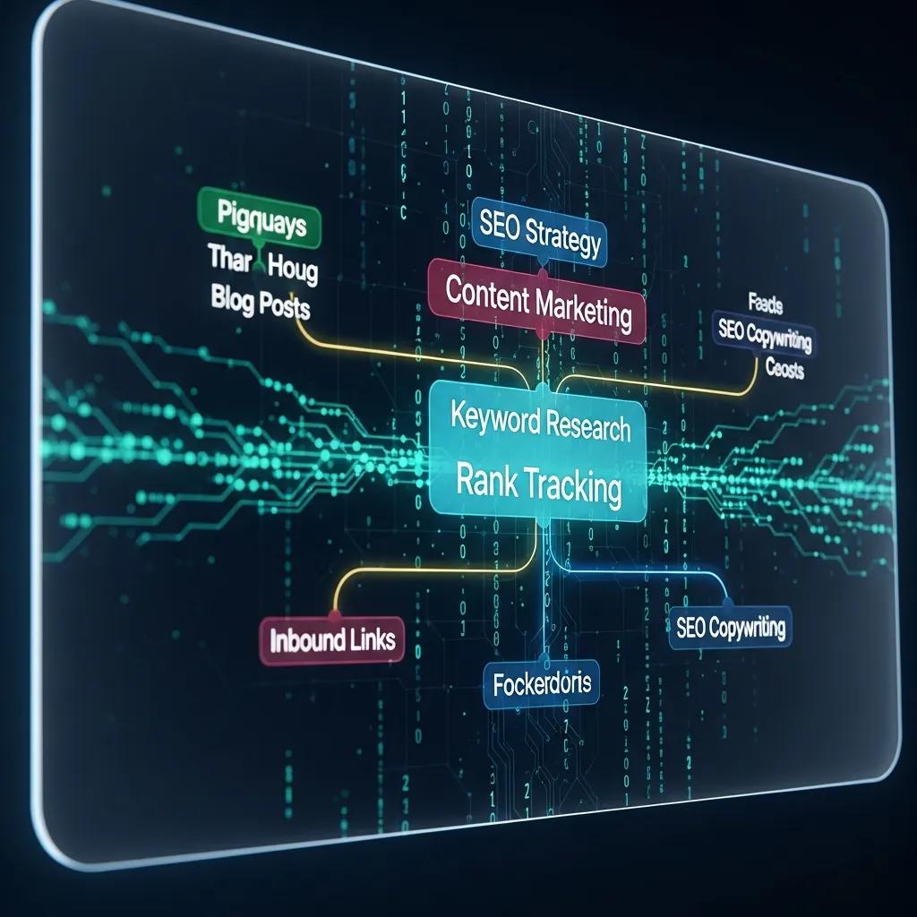 Representation of semantic keyword clustering with interconnected keywords on a digital board