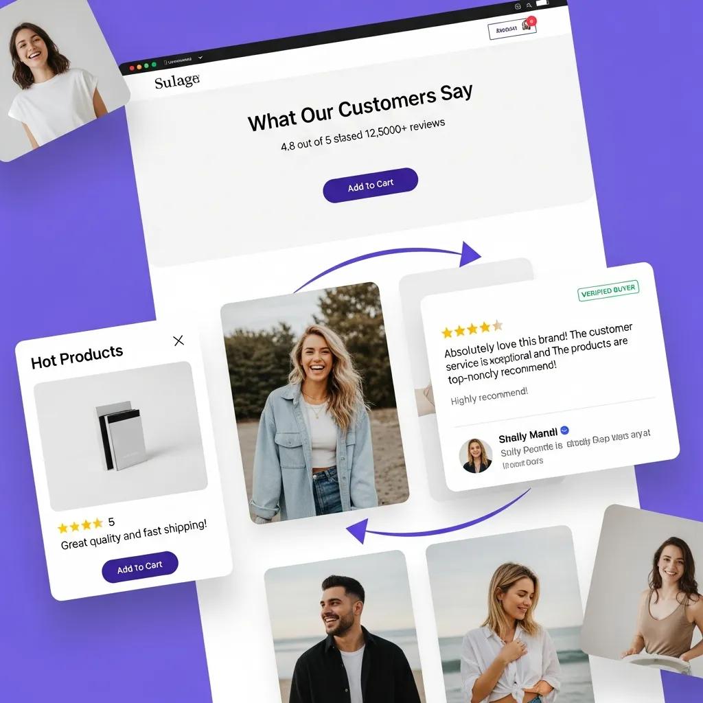 Visual representation of social proof marketing tools enhancing customer engagement