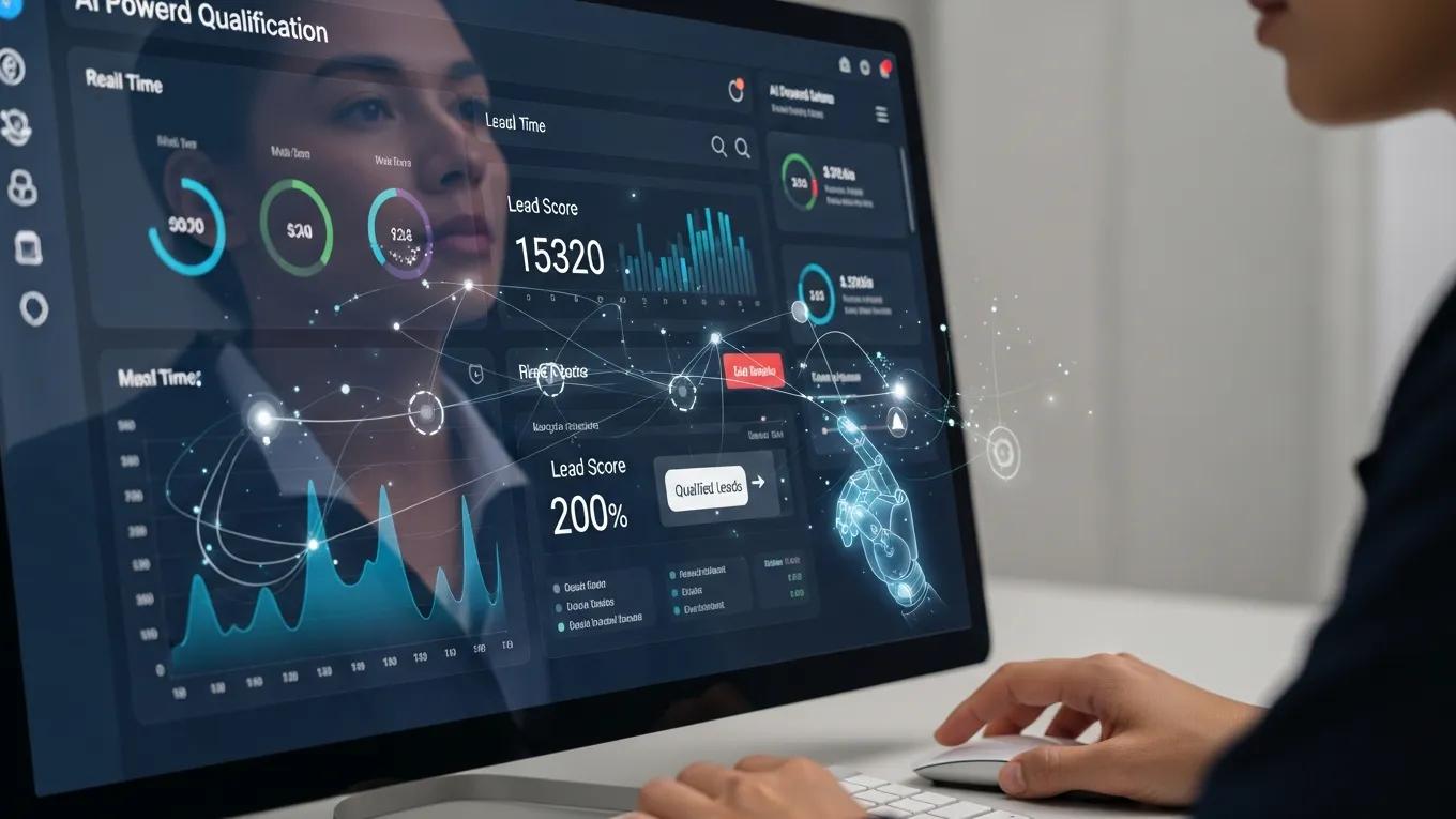 AI-powered lead qualification analytics on a computer screen