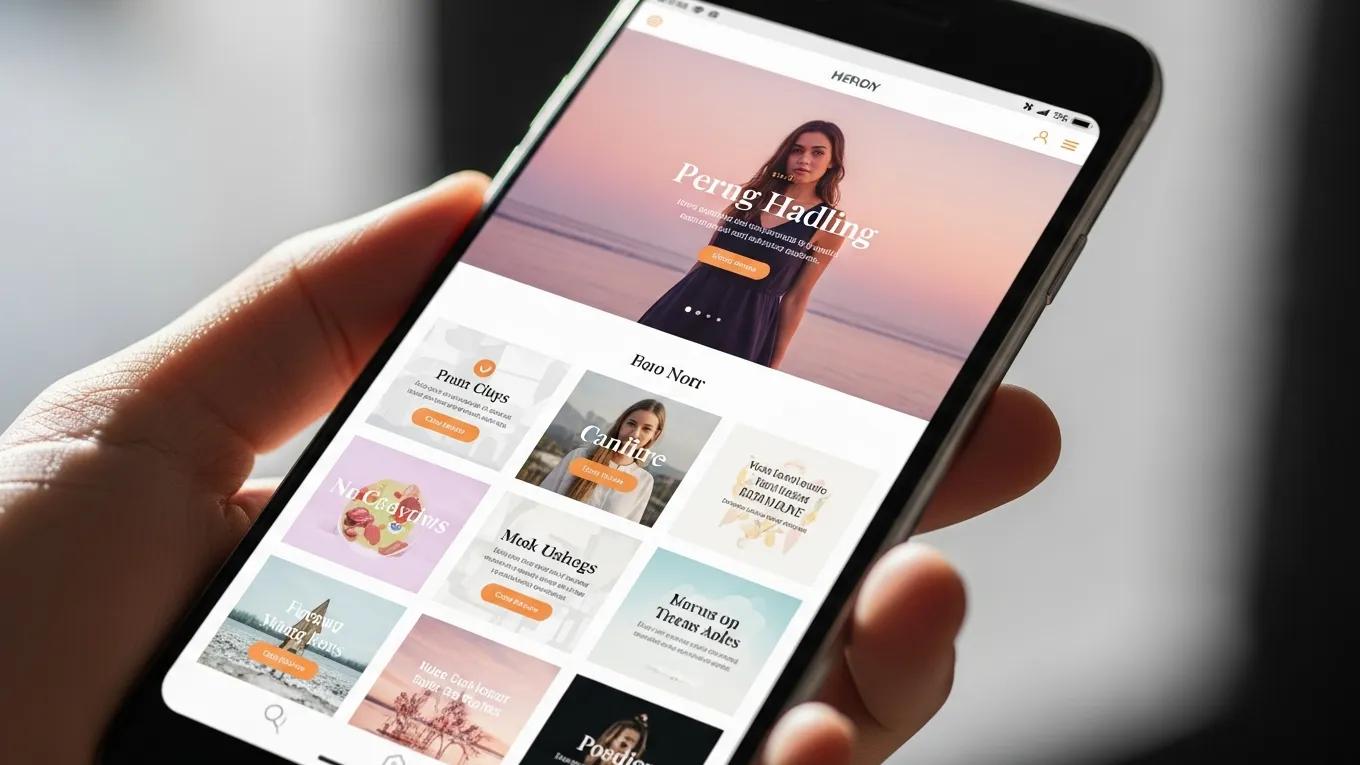 Close-up of a smartphone showing a responsive website design, illustrating mobile SEO best practices