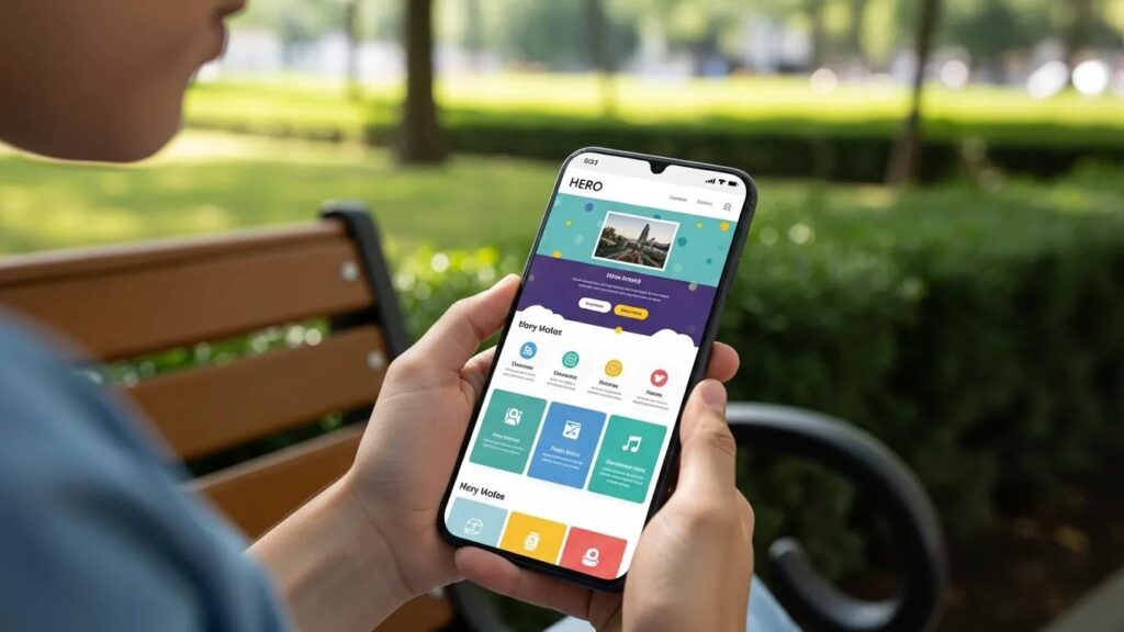 Person using a smartphone outdoors, highlighting mobile SEO optimization and user experience