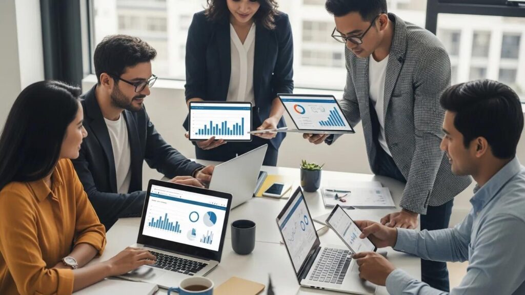 Team collaboration in a modern office focused on revenue infrastructure for SMBs
