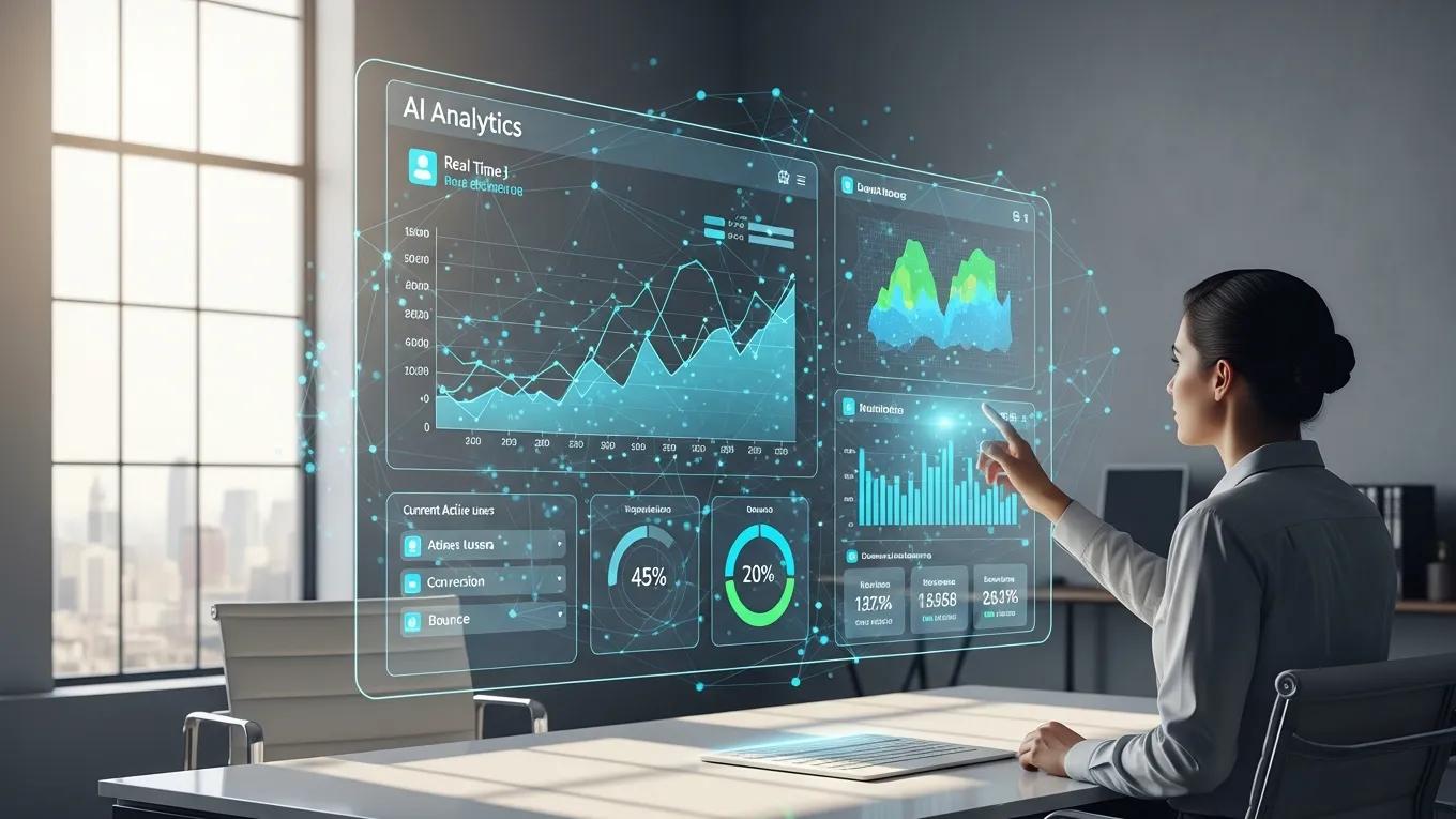 AI analytics interface analyzing user behavior to reduce bounce rates