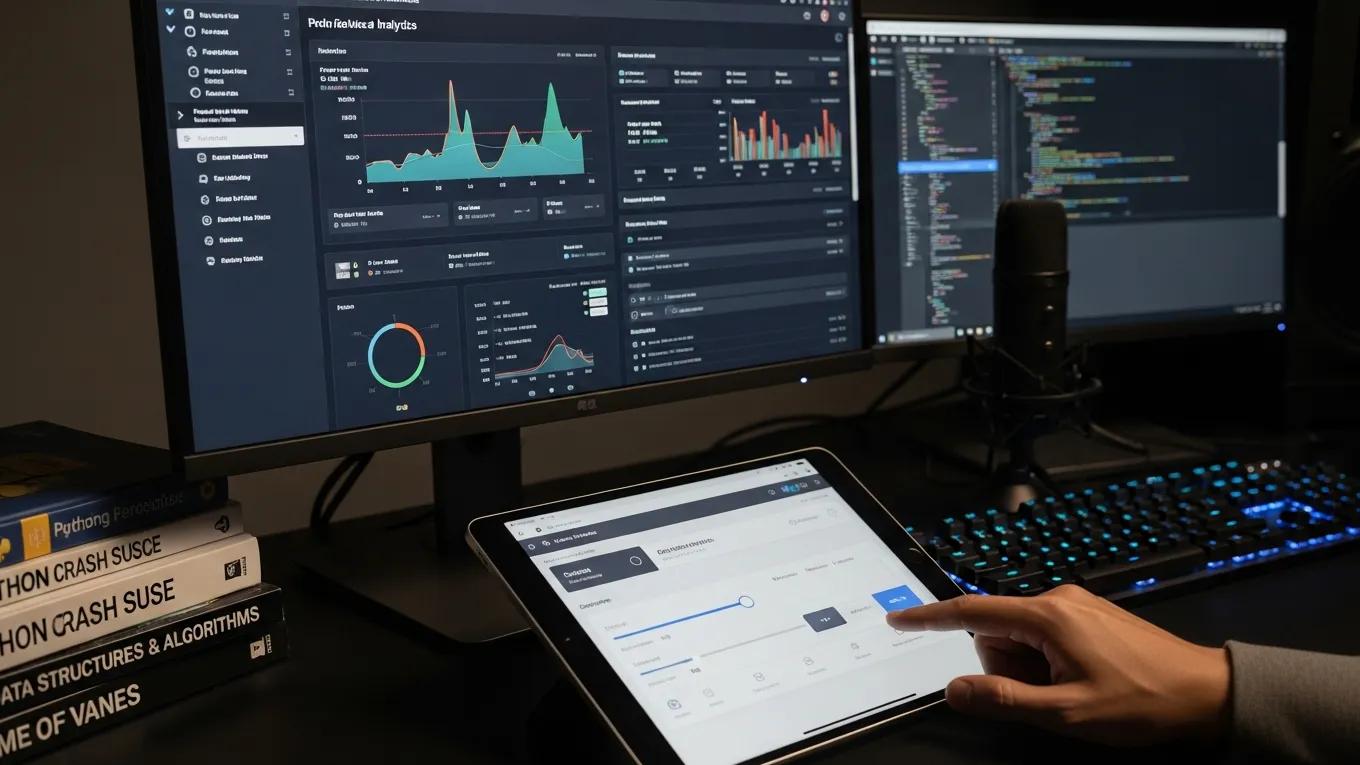 Close-up of website performance analytics on a computer screen, illustrating technical SEO enhancements