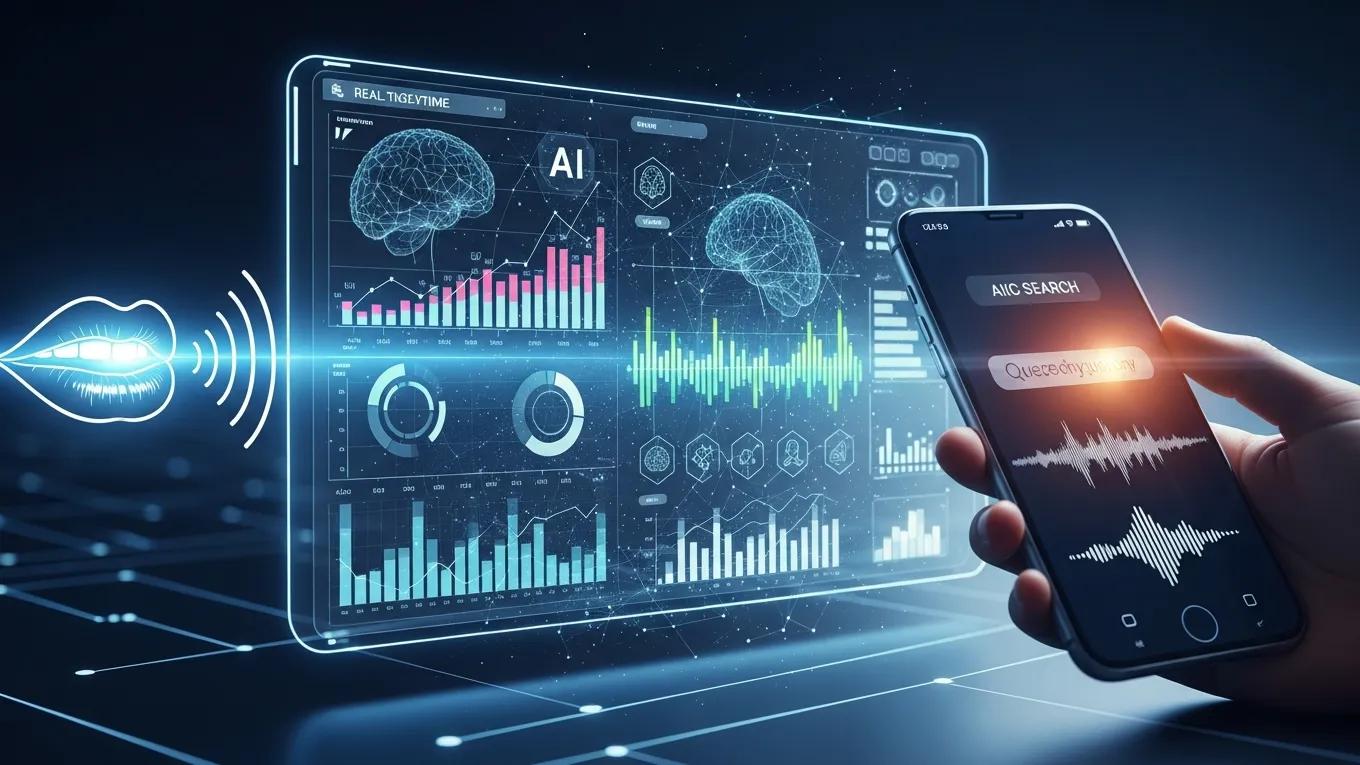 Digital interface showcasing AI integration in voice search marketing