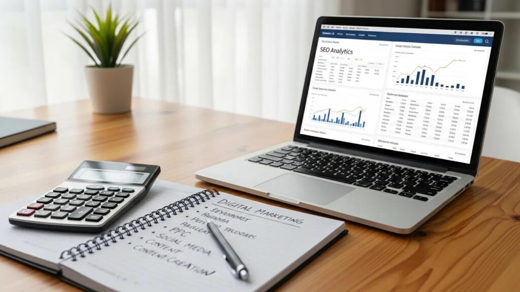 Digital marketing budget planning with SEO analytics and tools
