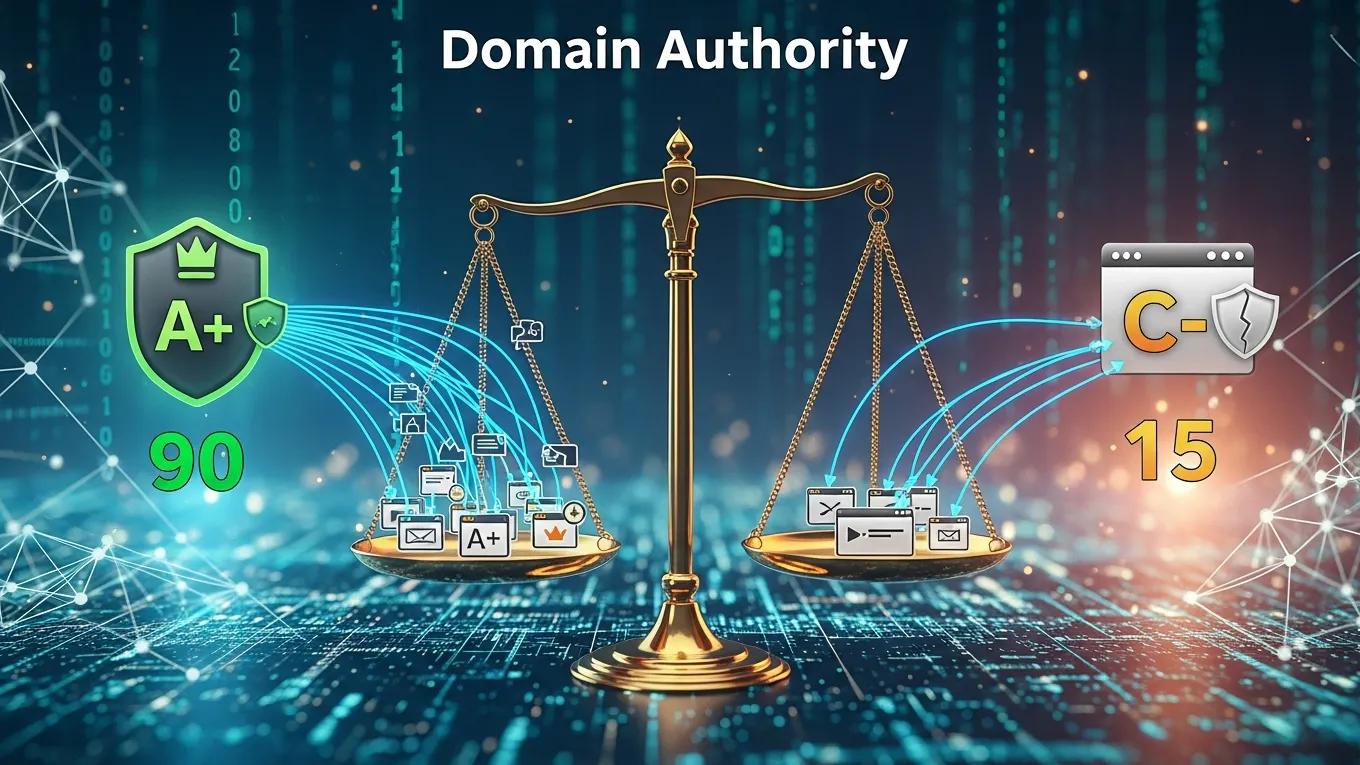 Illustration of domain authority impact on backlink value