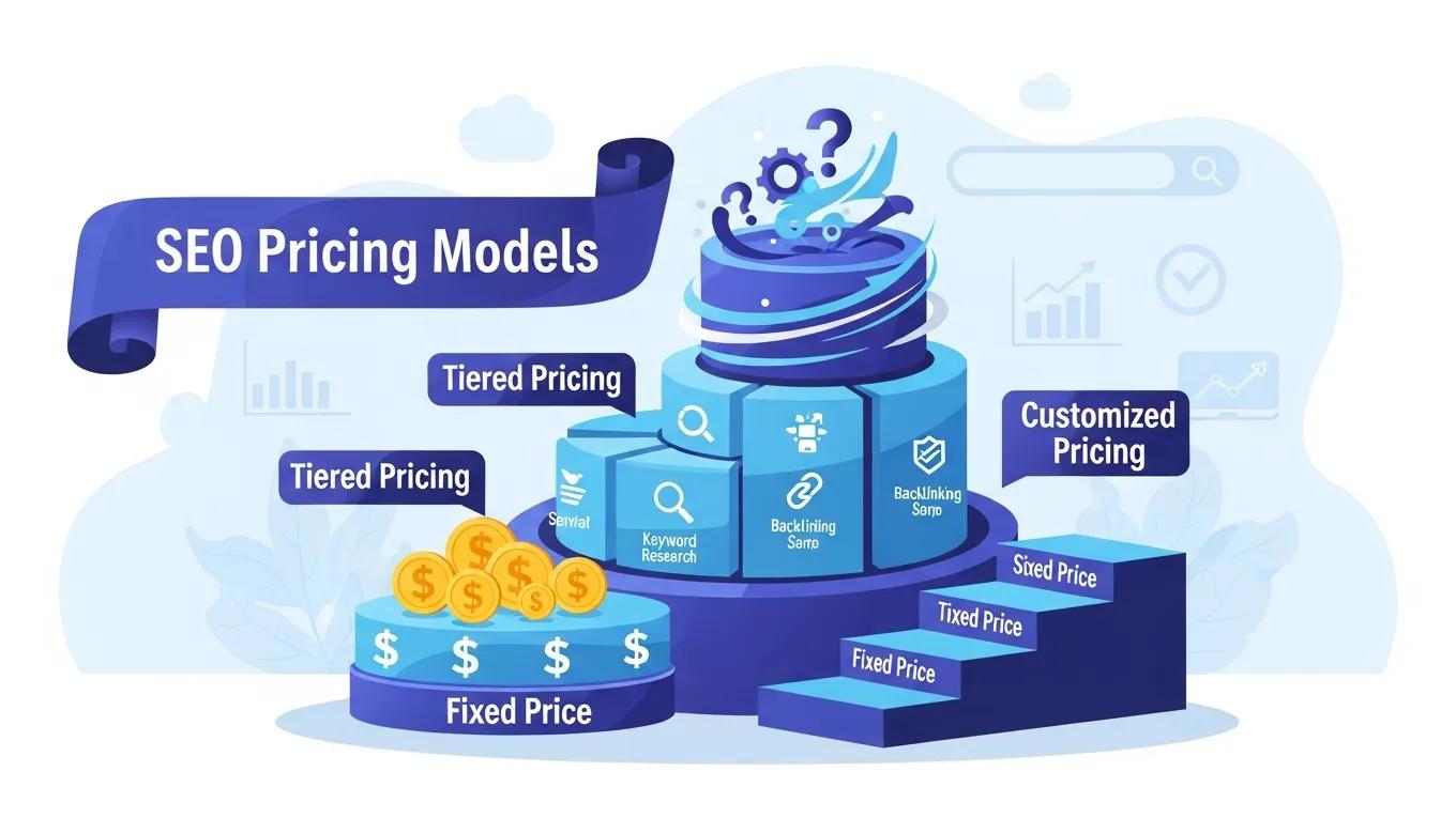 Visual metaphor representing different SEO pricing models