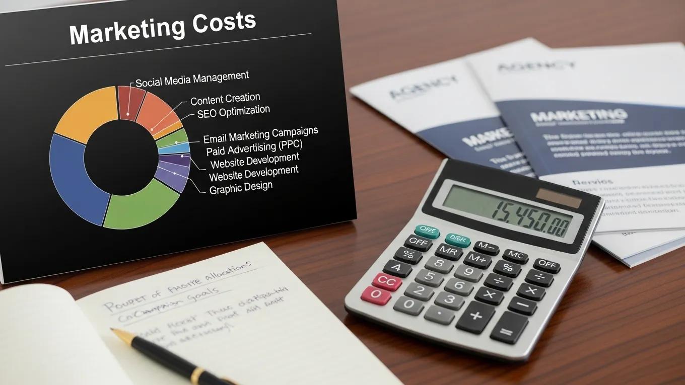 Visual representation of marketing service costs for small and medium businesses