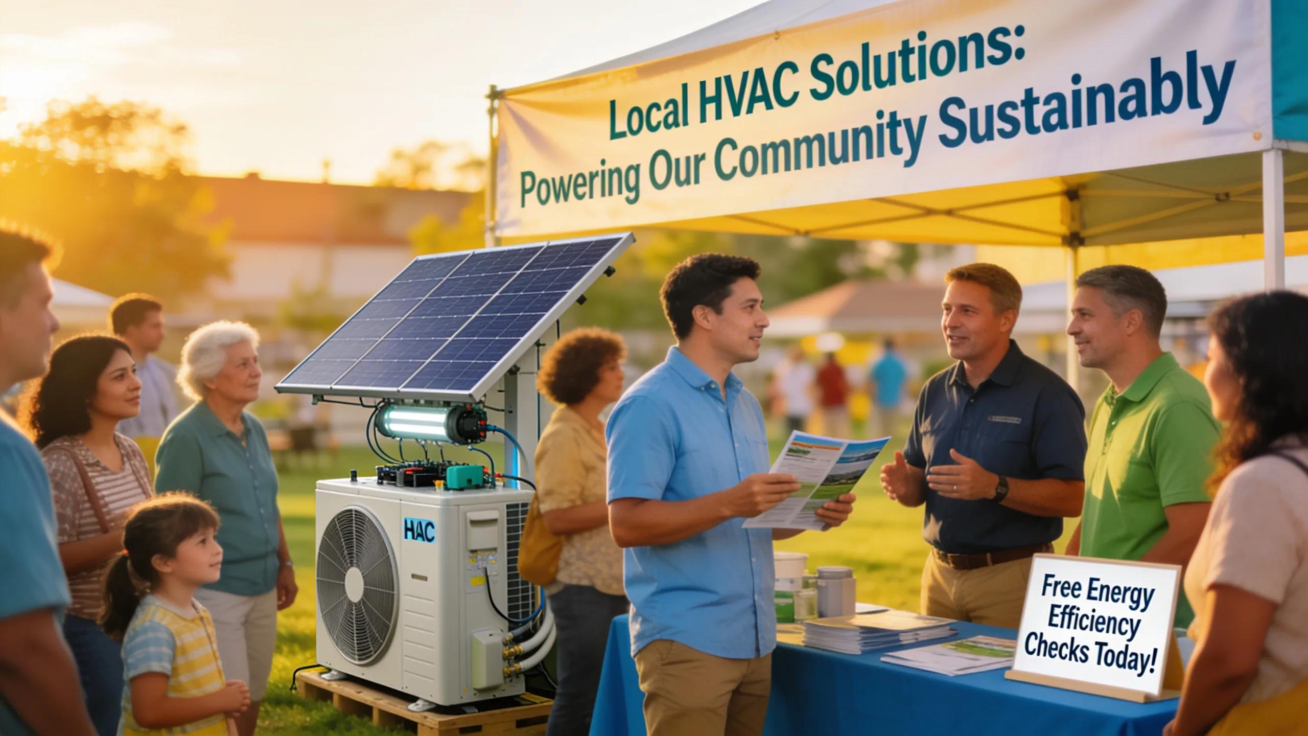 Community members interacting at a local event, highlighting the importance of local marketing for HVAC services