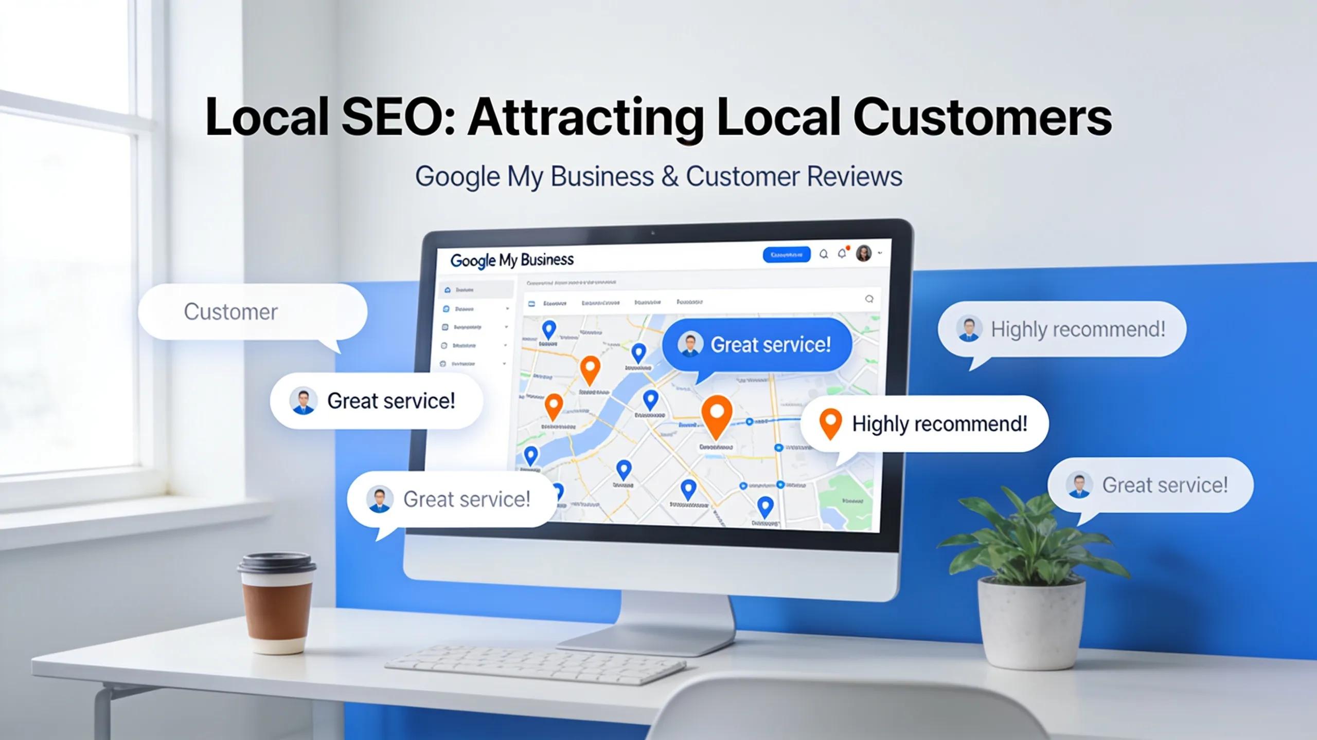 Google My Business profile displayed on a computer screen, highlighting the significance of local SEO strategies